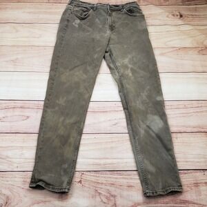 Cotton On Tapered Jeans Mens 34 Brown Bleached‎ Wash Distressed Denim Pants